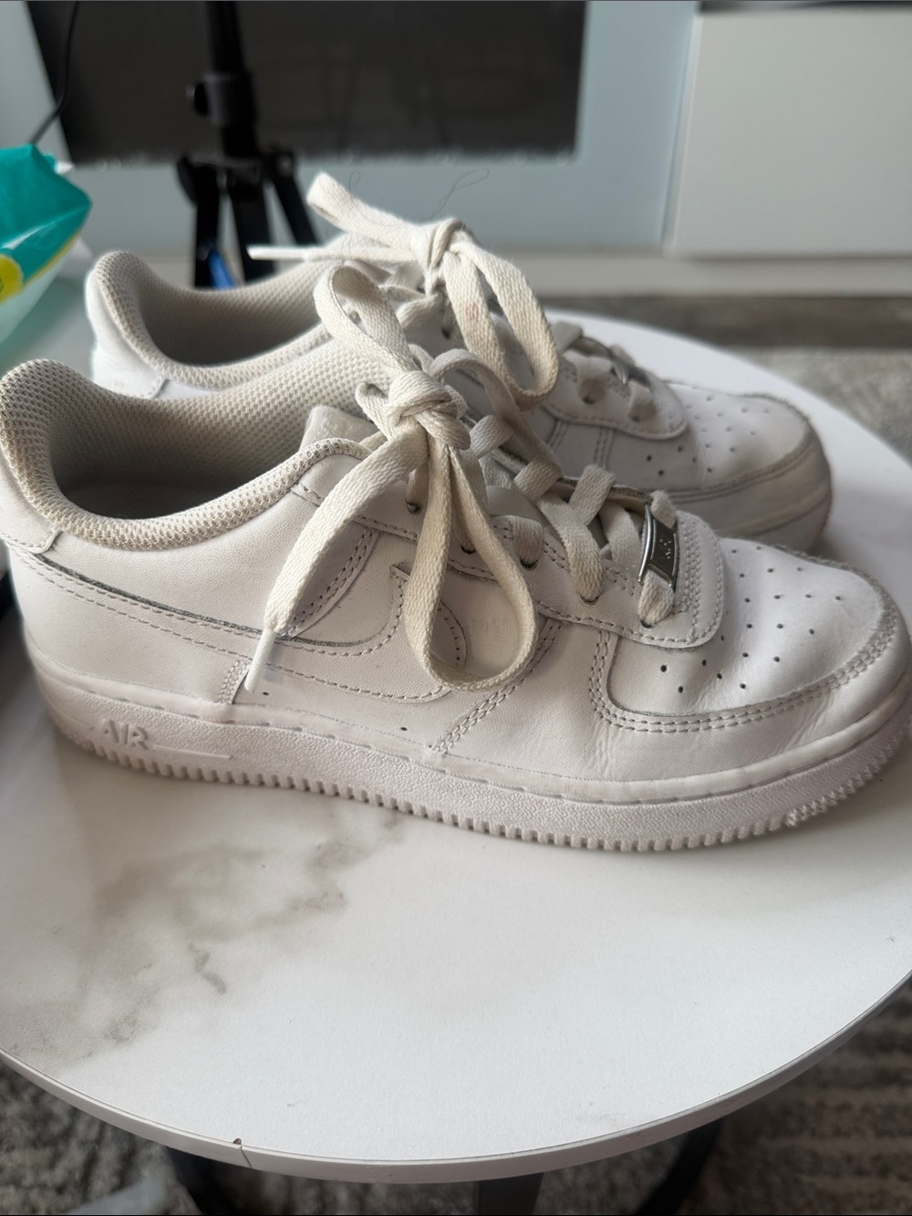 Nike White Low Top Leather Sneakers